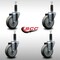 Service Caster 4'' SS Gray Poly Wheel Swivel 1'' Expanding Stem Caster Set, 4PK SCC-SSEX20S414-PPUB-1-4 - alternate 2